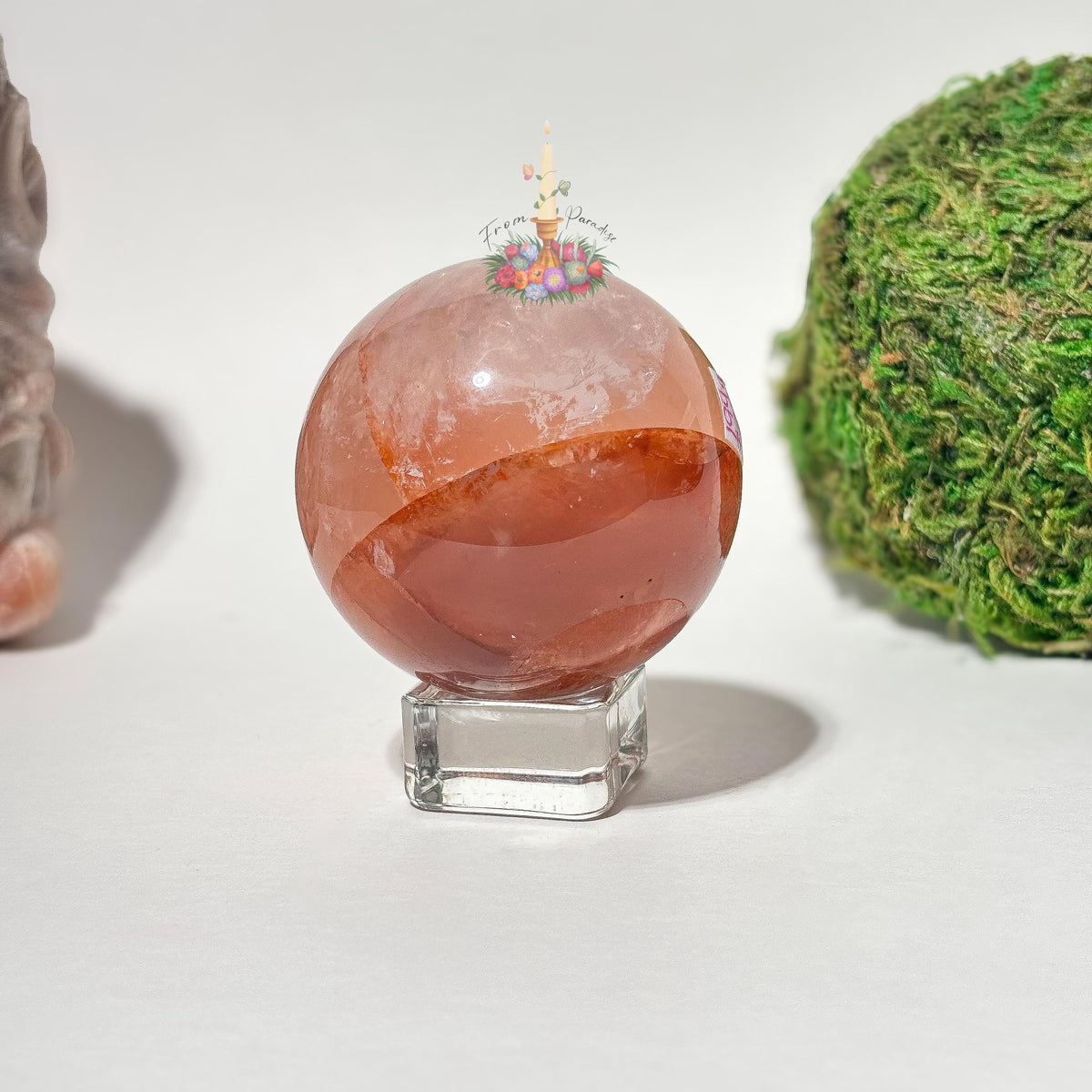 Large Fire Quartz Sphere, Red Hematoid Quartz Crystal Ball, Red Quartz, Natural Red Gemstone Decor