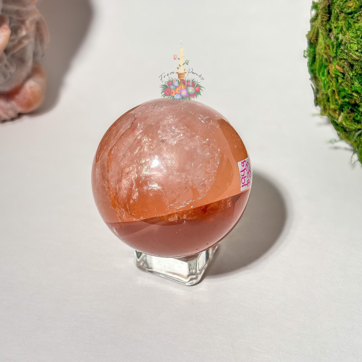 Large Fire Quartz Sphere, Red Hematoid Quartz Crystal Ball, Red Quartz, Natural Red Gemstone Decor