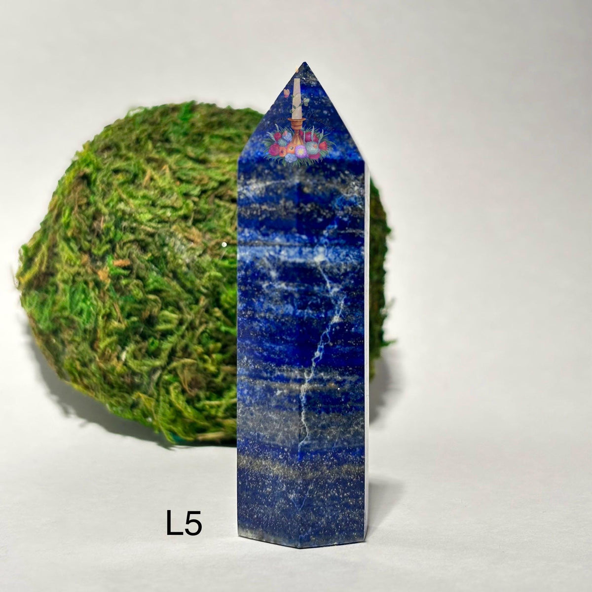 Lapis Lazuli Crystal Tower, Deep Blue Gemstone Point, Natural Stone Decor