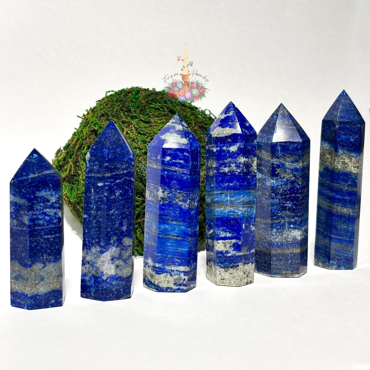 Lapis Lazuli Crystal Tower, Deep Blue Gemstone Point, Natural Stone Decor