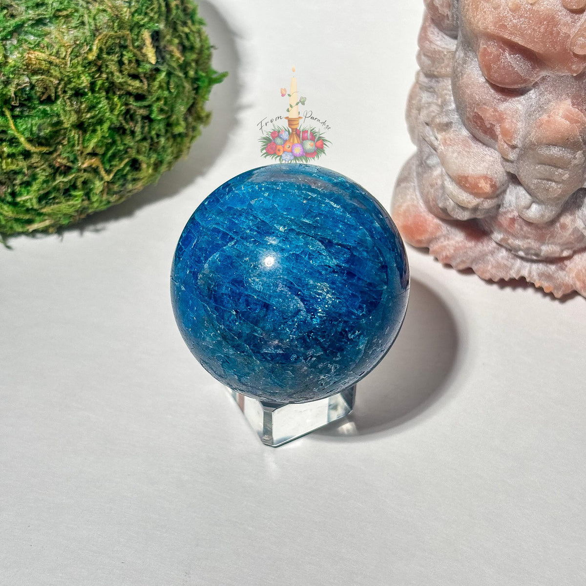 Blue Apatite Crystal Sphere, Apatite, Stone of Manifestation, Crystal Healing, Crystal Home Decor, Feng Shui