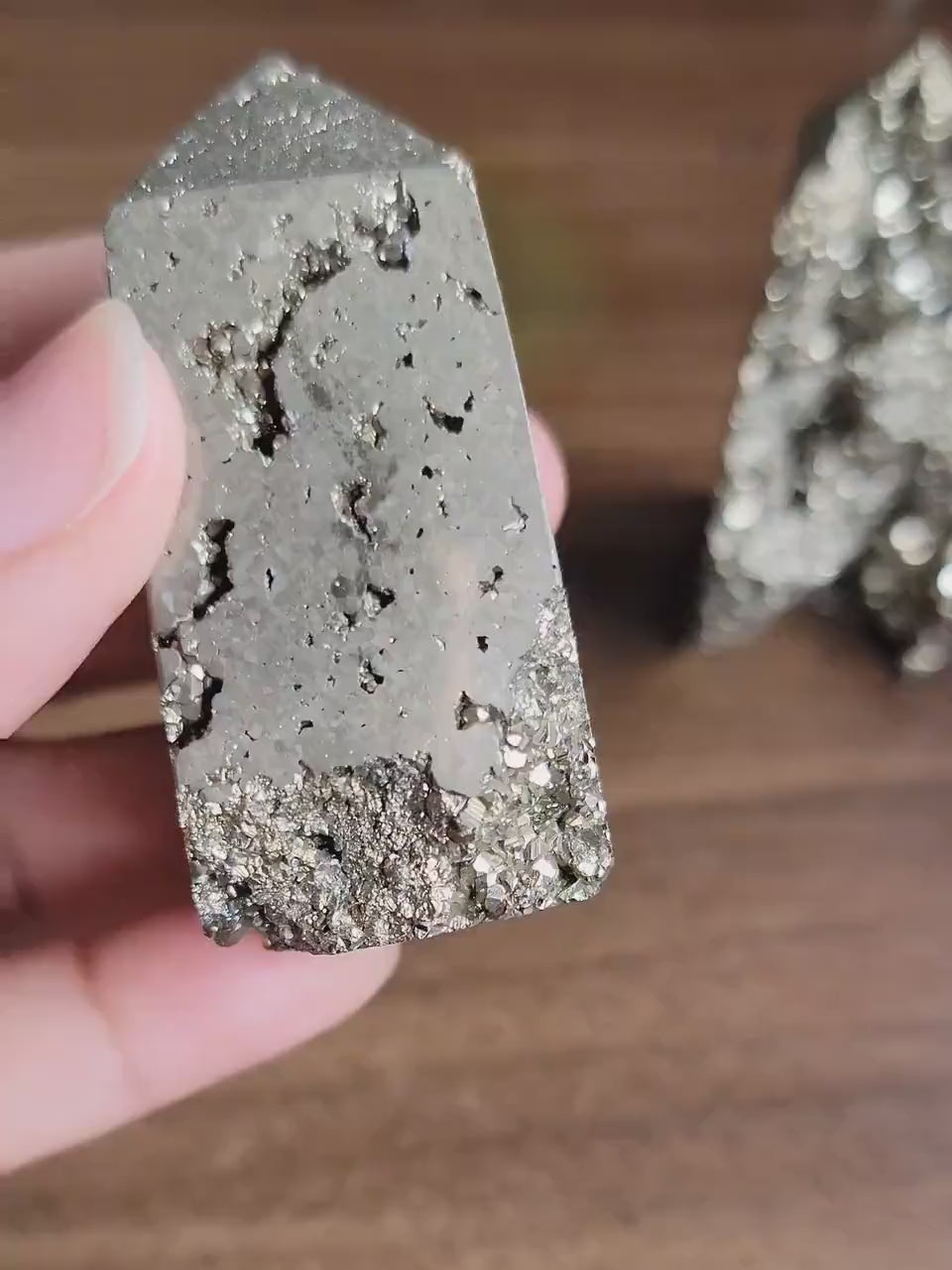 Druzy Pyrite Crystal Mineral Tower - Gift for housewarming