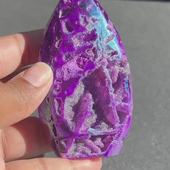 Purple Aura Coated Druzy Sphalerite Crystal Freeform - 162g