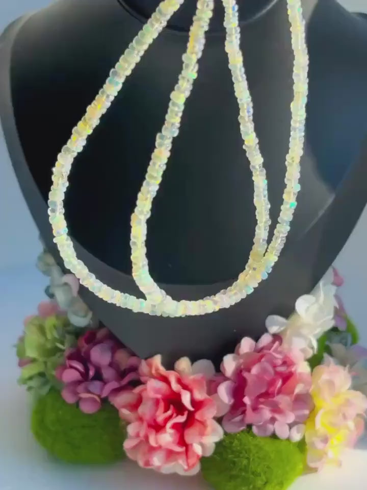 White Opal Gemstone Choker Necklace
