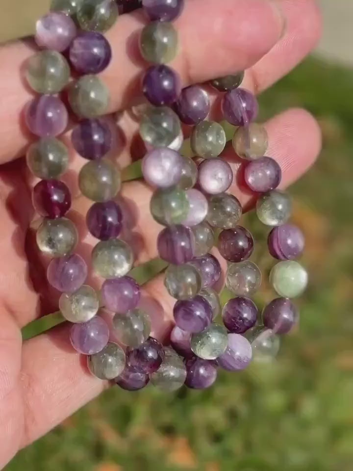 Green Mica Purple Mica Crystal Bracelet