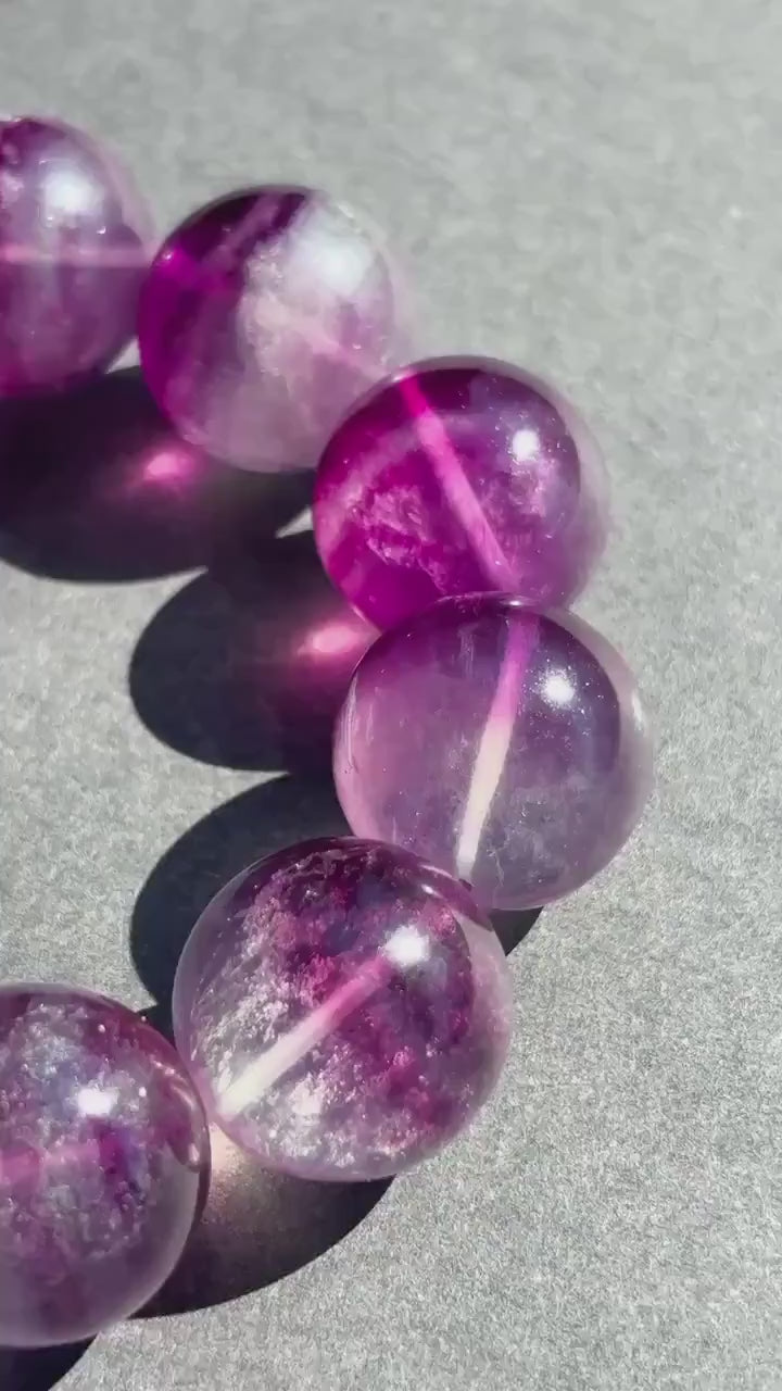 Rainbow Fluorite Large Chunky Crystal Bracelet