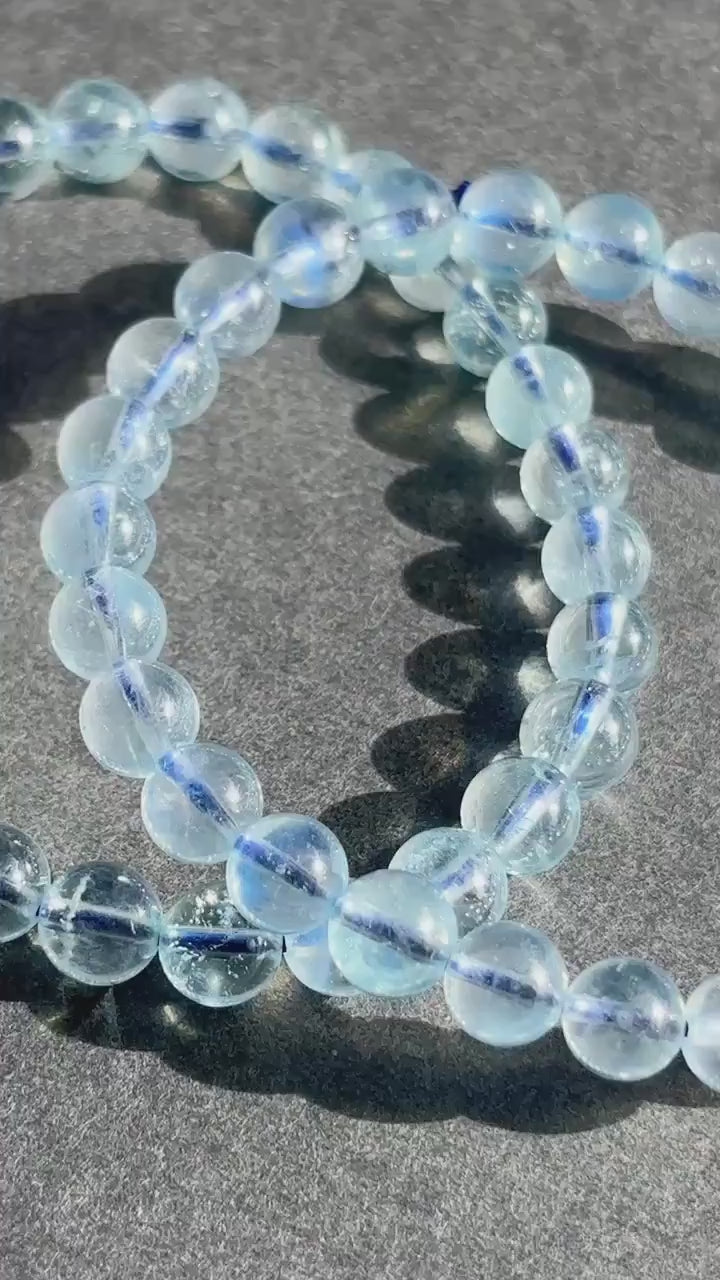 Aquamarine Gemstone Crystal Bracelet