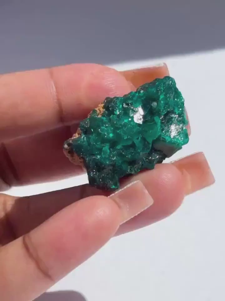 Raw Dioptase Crystal Cluster Specimen - 18g