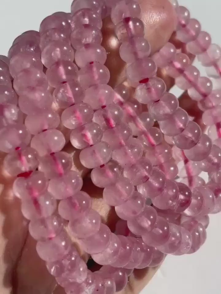 Pink Rose Quartz Crystal Stretch Bracelet