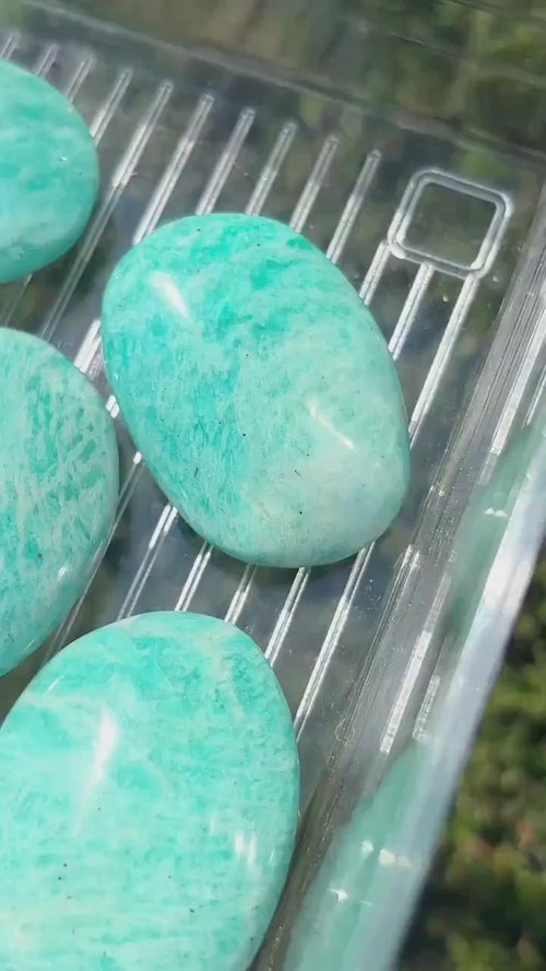 Amazonite Crystal Palm Stone - Amazonite - Stone of Courage and Truth - Heart Chakra
