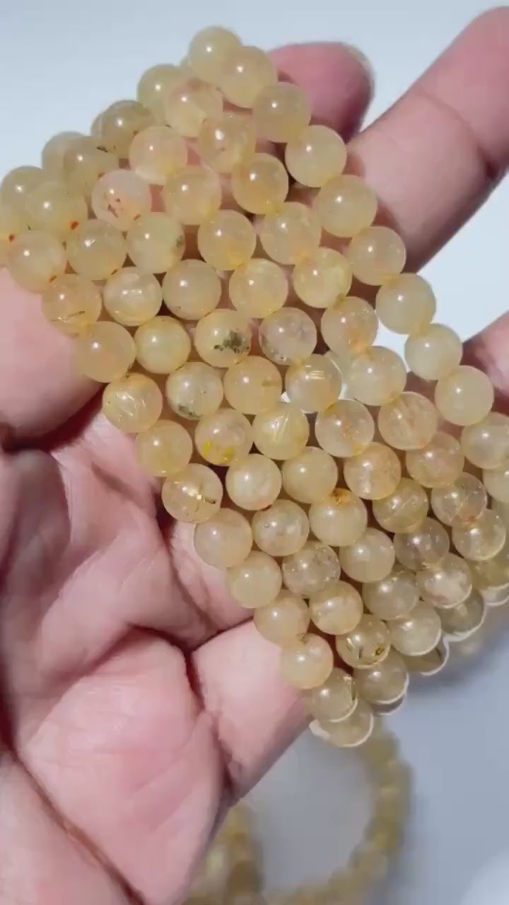 Gold Rutile Bracelet | Golden Rutilated Quartz