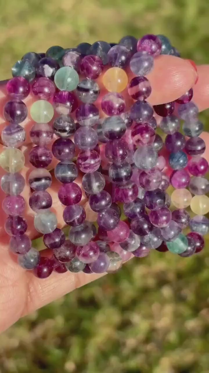 Fluorite Crystal Stretch Bracelet