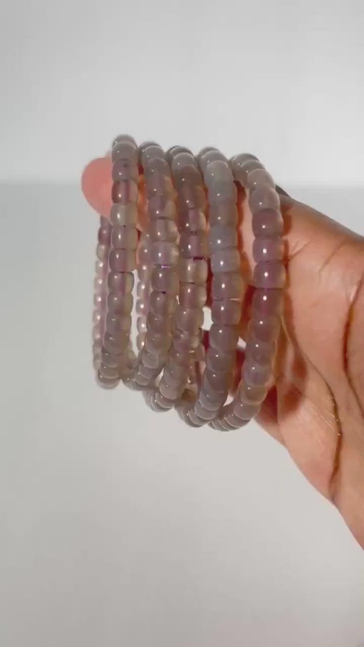 Purple Chalcedony Crystal Stretch Bracelet