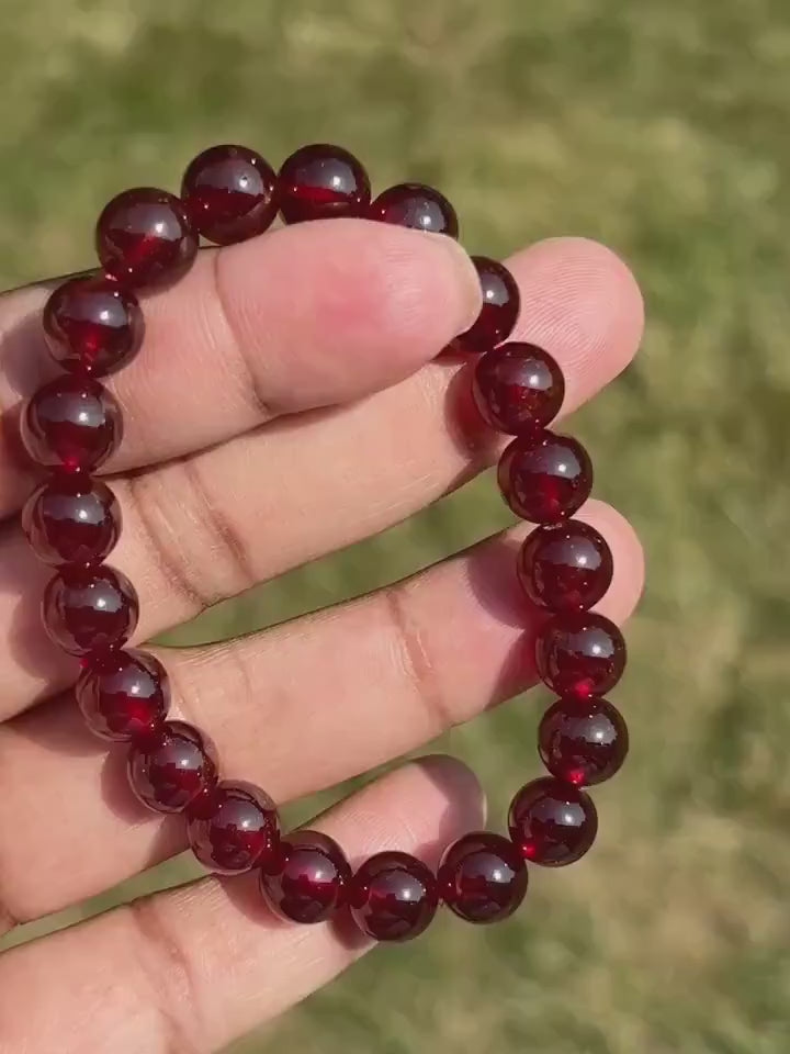 Red Garnet Crystal Bracelet - January Birthstone