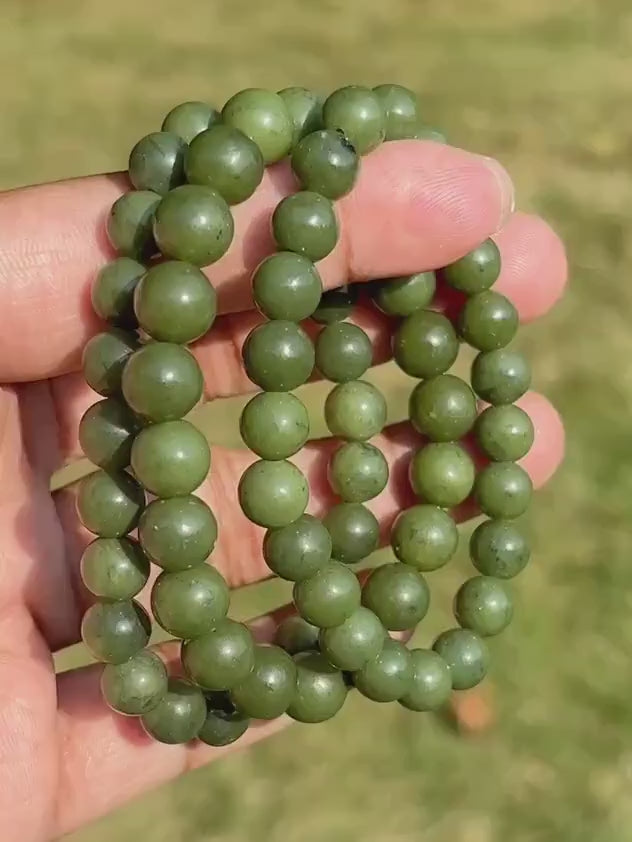 Natural Nephrite Jade Crystal Bracelet