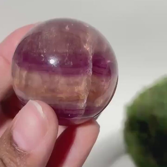 Large Fluorite Sphere, Vibrant Banded Crystal Ball, Multicolor Gemstone Decor, Intentional Home Decor