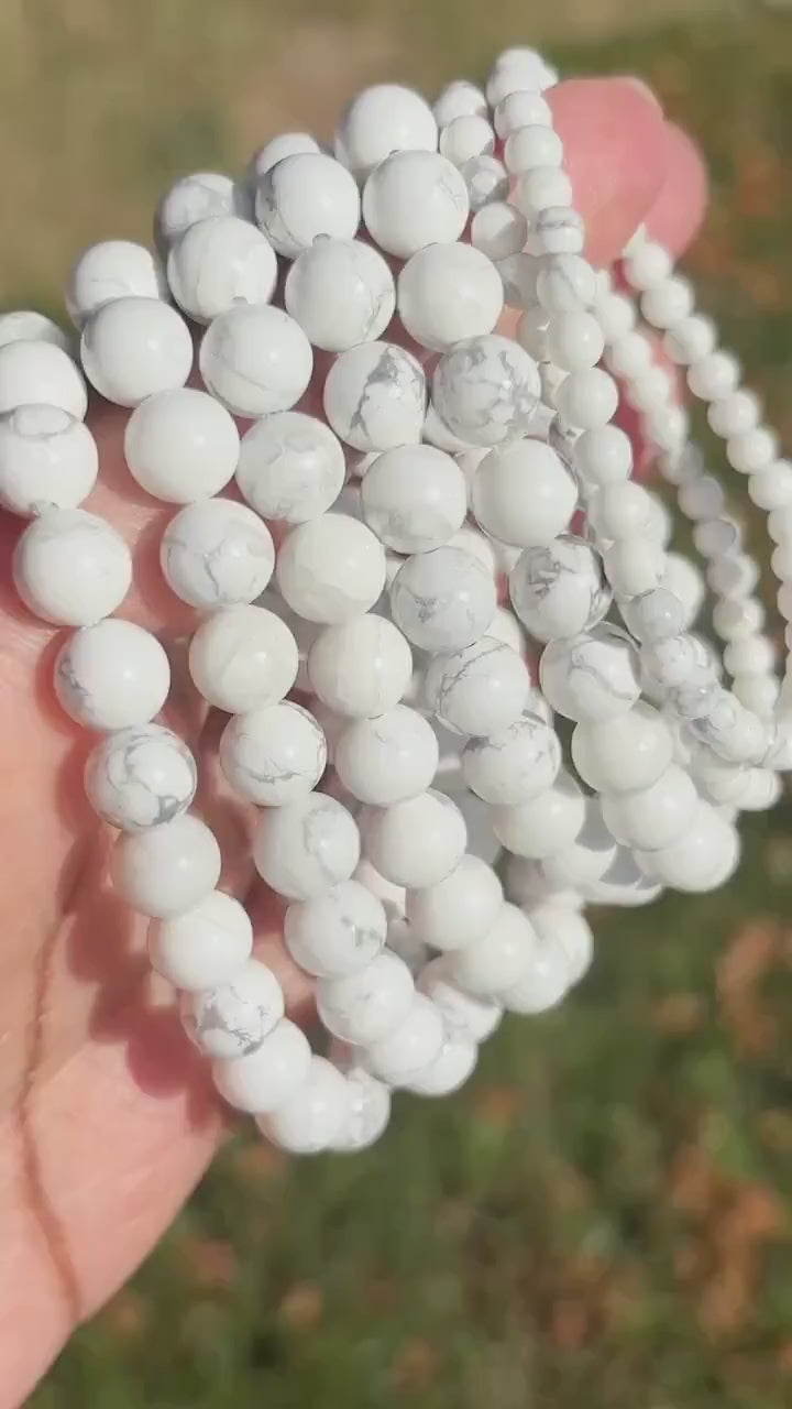 Howlite Crystal Stretch Bracelet - CLEARANCE