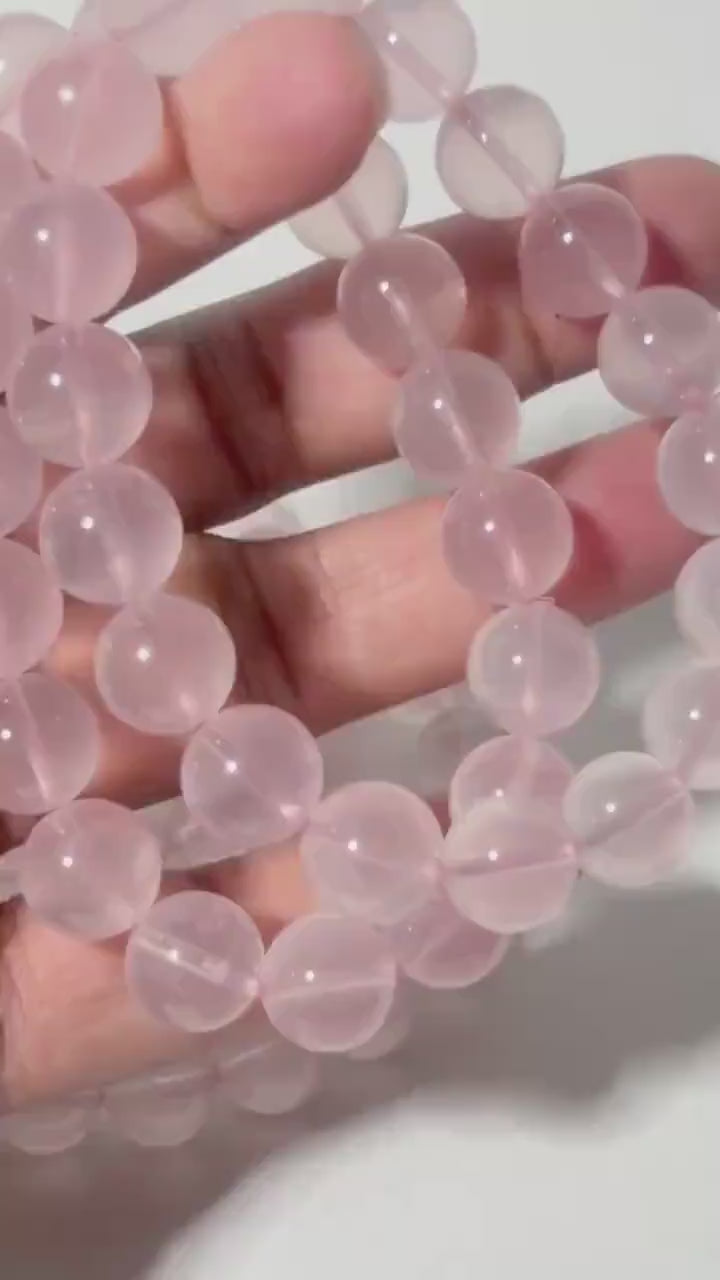 Mozambique Rose Quartz Crystal Stretch Bracelet: Stone for Love