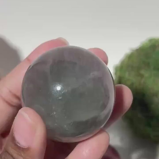 Large Fluorite Sphere, Vibrant Banded Crystal Ball, Multicolor Gemstone Decor, Intentional Home Decor