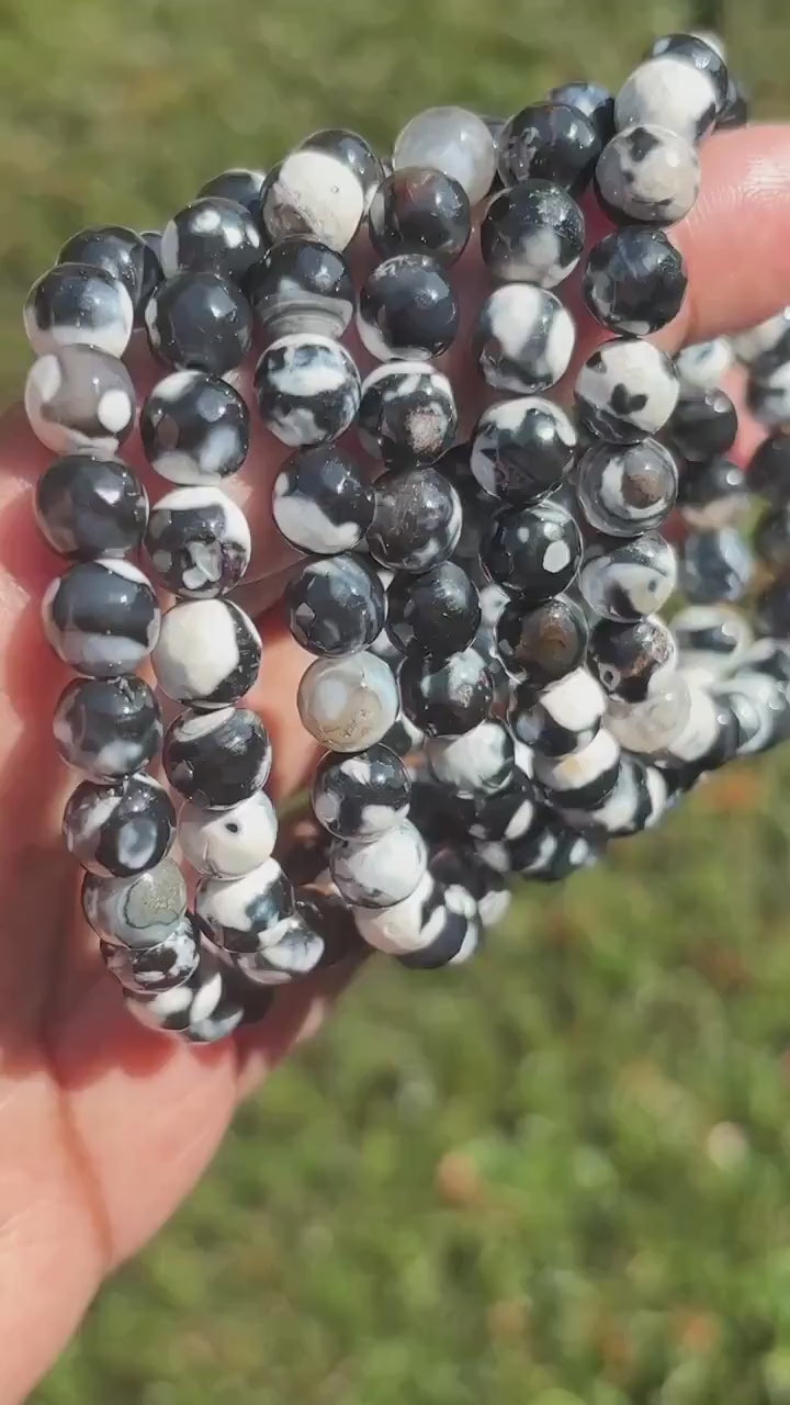 Faceted Orca Agate Crystal Handmade Bracelet