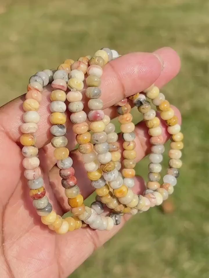 Crazy Lace Agate Crystal Bracelet