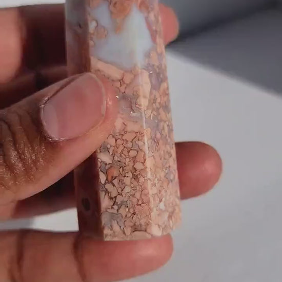 Druzy Pink Agate Crystal Tower - Agate