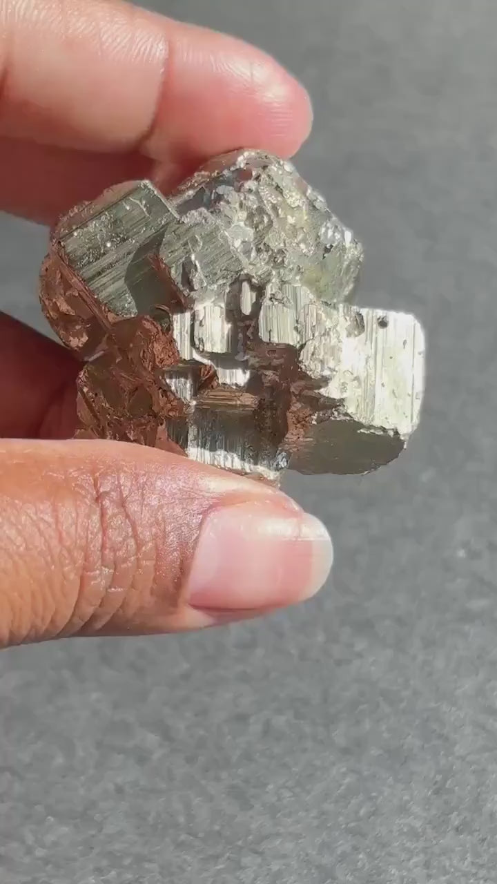 Pyrite Crystal Mineral Specimen - Pyrite Stone - Fools Gold - Pyrite Cluster - Natural Golden Pyrite - Fools Gold Nugget - 106g