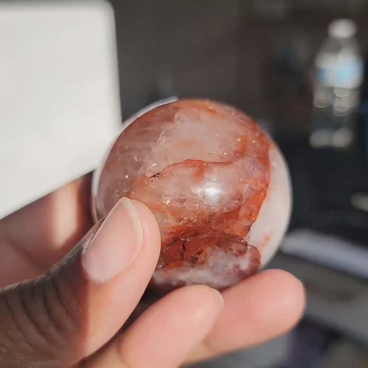 Fire Quartz Red Hematoid Sphere - 184g