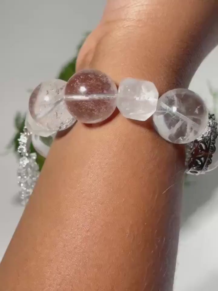 Clear Quartz Artisan Charm Bracelet