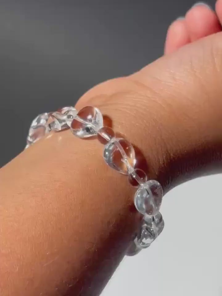Clear Quartz Motif Heart Bracelet