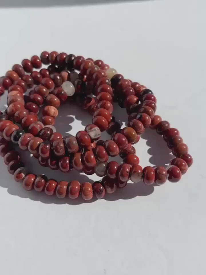 Red Jasper Crystal Stretch Bracelet - Stone of Endurance