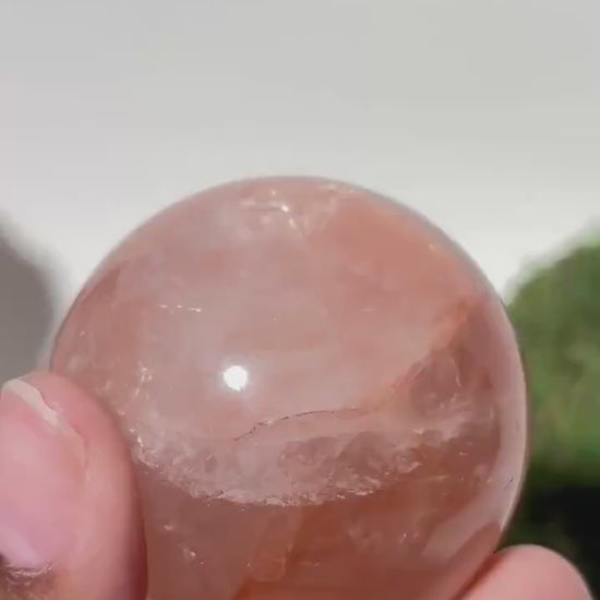 Large Fire Quartz Sphere, Red Hematoid Quartz Crystal Ball, Red Quartz, Natural Red Gemstone Decor