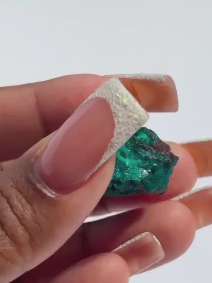 Raw Dioptase Crystal Cluster Specimen - 21g