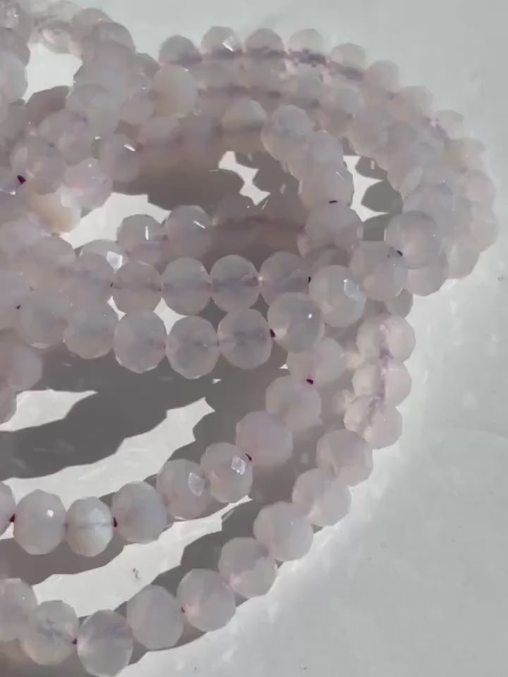 Milky Lavender Moon Quartz Faceted Bracelet