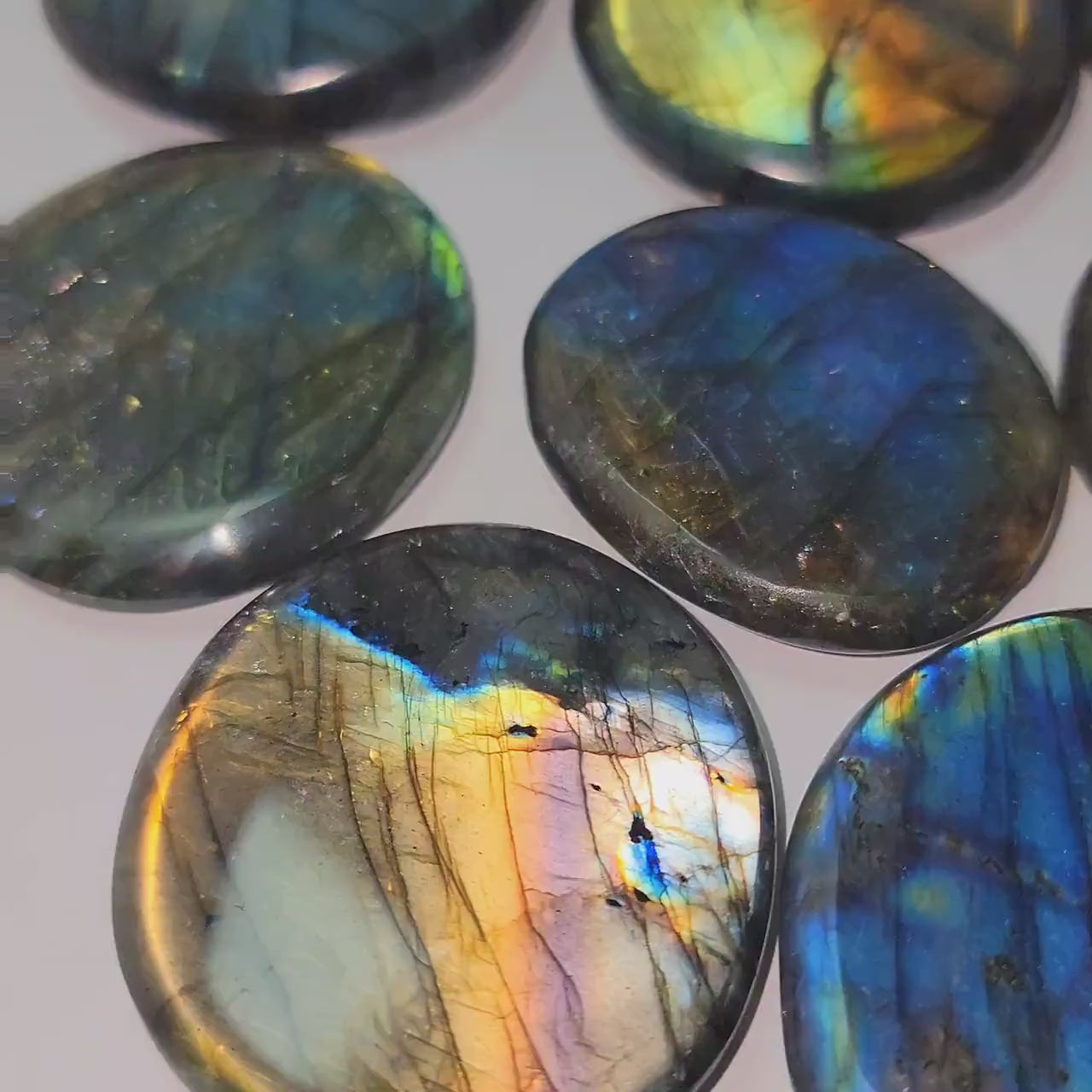 Labradorite Crystal Tumble Coin - Ultra Rainbow Labradorite - Labradorite - Stone of Mysticism - Pocket Crystal - Crystal Healing