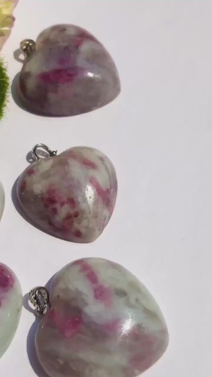Pink Tourmaline Heart Pendant