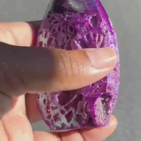 Purple Aura Coated Druzy Sphalerite Crystal Freeform - 166g