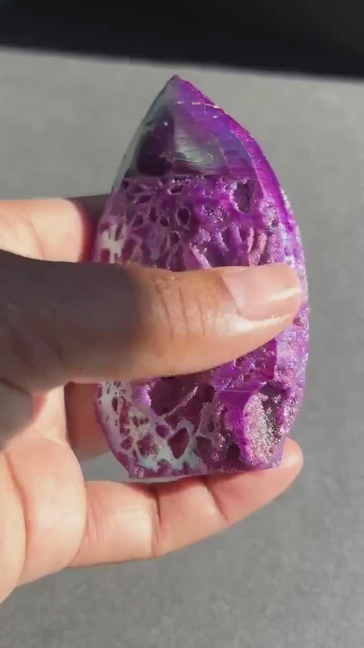 Purple Aura Coated Druzy Sphalerite Crystal Freeform - 166g