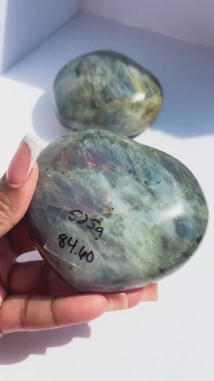 Sunset Labradorite Crystal Heart #2