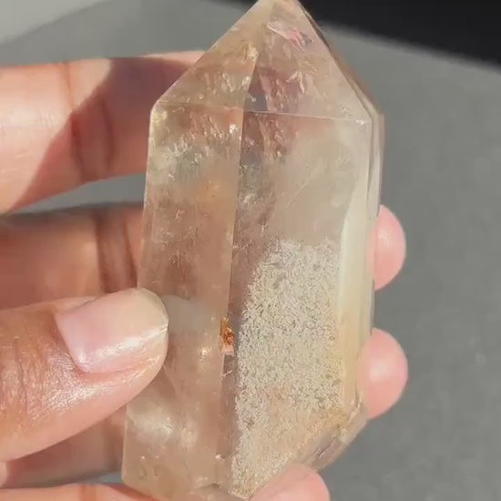 White Lodolite Garden Quartz Crystal Tower - 137g