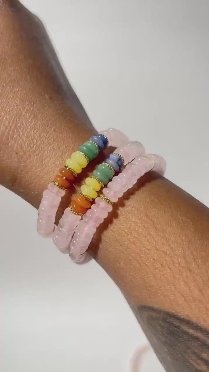 Rose Quartz Artisan Bracelet: Stone for Love and Luck | Crystal Jewelry